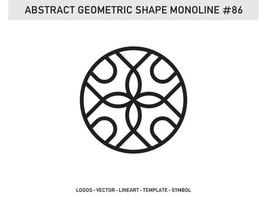 ornamento forma geometrica monoline linea astratta vettore libero