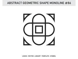 ornamento forma geometrica monoline linea astratta vettore libero