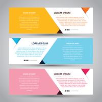 Semplice banner astratto a tre colori vettore