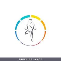 equilibrio del corpo dell'elemento del modello di progettazione del logo di vettore di fitness e benessere