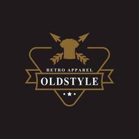 distintivo retrò vintage per abbigliamento abbigliamento vecchio stile logo emblema design simbolo vettore