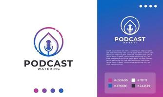 elemento del modello di progettazione del logo dell'icona dell'acqua del podcast vettore