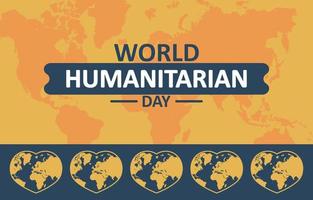 illustrazione design piatto del modello di giornata umanitaria mondiale, design adatto per poster, sfondi, biglietti di auguri, giornata umanitaria mondiale a tema vettore