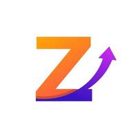 lettera iniziale z freccia su logo simbolo. buono per loghi aziendali, di viaggio, di avvio, logistici e grafici vettore