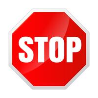 Icona del segnale di stop Notifiche che non fanno nulla. vettore