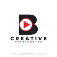 icona della lettera b del gioco moderno creativo. elemento logo musica e video. utilizzabile per loghi aziendali e tecnologici. vettore