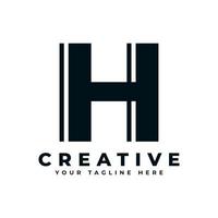 design creativo del logo della lettera iniziale h. utilizzabile per loghi aziendali e di branding. elemento del modello di idee per il design del logo vettoriale piatto.