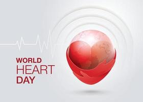 cuore che abbraccia, mani che tengono un vettore del cuore, concetto di illustrazione della giornata mondiale del cuore.