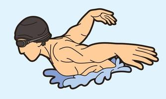 fumetto del nuotatore di sport di nuoto vettore