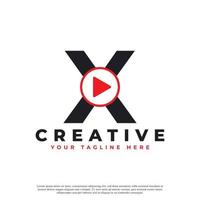 icona della lettera x del gioco moderno creativo. elemento logo musica e video. utilizzabile per loghi aziendali e tecnologici. vettore