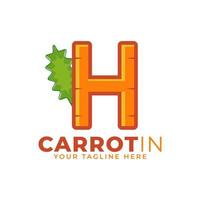 lettera iniziale h vettore di progettazione del logo della carota. progettato per la progettazione di siti Web, logo, app, interfaccia utente