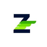 lettera iniziale astratta z logo monogramma ala e striscia. utilizzabile per loghi aziendali e di branding. vettore