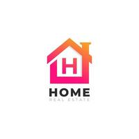 lettera iniziale h design del logo della casa di casa. concetto di logo immobiliare. illustrazione vettoriale