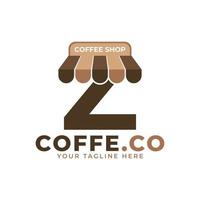 Tempo del caffè. moderna lettera iniziale z coffee shop logo illustrazione vettoriale