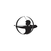 illustrazione vettoriale dell'icona del tiro con l'arco della freccia