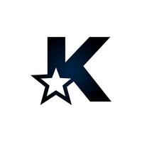 lettera k stella logo. utilizzabile per vincitori, premi e loghi premium. vettore