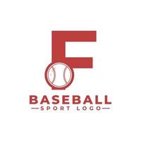 lettera f con logo da baseball. elementi del modello di progettazione vettoriale per la squadra sportiva o l'identità aziendale.