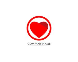 Amore logo rosso e simbolo vettoriale