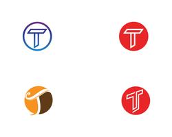 T lettere logo e simboli modello icone app vettore