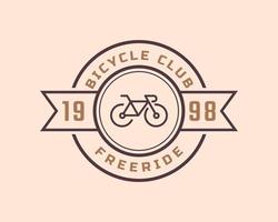 logo vintage emblema distintivo riparazione biciclette e servizi negozio in stile retrò illustrazione vettoriale