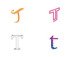 T lettere logo e simboli modello icone app vettore