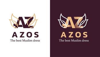 az lettera logo design template vector con ornamen flolar per marchio di moda