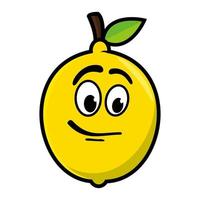 personaggio sorridente della mascotte dei cartoni animati di limone. illustrazione vettoriale isolato su sfondo bianco