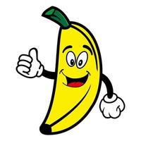 sorridente personaggio dei cartoni animati di banana. illustrazione vettoriale isolato su sfondo bianco