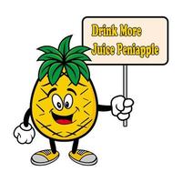 raccolta di set di simpatici personaggi di design mascotte ananas. Isolato su uno sfondo bianco. simpatico personaggio mascotte logo idea bundle concept vettore