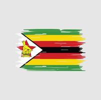 pennello bandiera dello zimbabwe. bandiera nazionale vettore