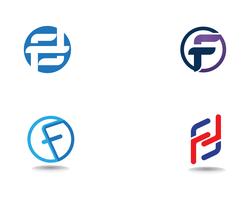 Lettera di modello di vettore di simboli di affari di logo di F