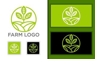 modello di progettazione di logo di concetto di fattoria della natura verde vettore
