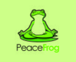 Logo di Zen Frog Character Mascot yoga vettore