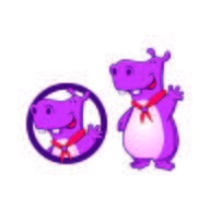 Disegni di logo di Hippo Fun Character Mascot vettore