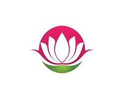 Icona di modello di logo di progettazione di vettore dei fiori di Lotus di bellezza - vettore