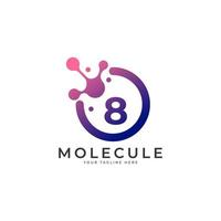 logo medico. elemento del modello di progettazione del logo della molecola numero 8. vettore