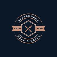 distintivo retrò vintage per ristorante e bar logo emblema design simbolo vettore