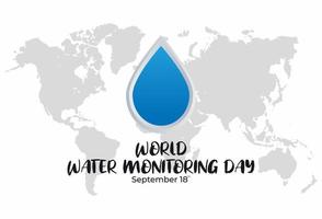 illustrazione design piatto del modello della giornata mondiale del monitoraggio dell'acqua, design adatto per poster, banner, sfondi e biglietti di auguri giornata mondiale del monitoraggio dell'acqua a tema vettore