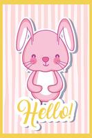 Carta cartone animato coniglietto carino vettore