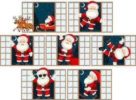 set di tema natalizio Babbo Natale alla porta vettore