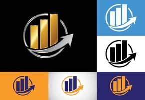 modello vettoriale per la progettazione del logo finanziario e contabile con variazioni di colore multiple