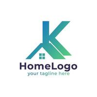 design del logo della lettera k immobiliare. utilizzabile per il logo dell'edificio dell'architettura di costruzione. elemento del modello di idee per il design del logo vettoriale piatto. vettore eps10