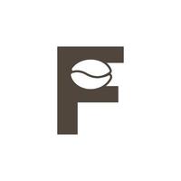 logo della caffetteria. lettera f con icona caffè spazio negativo all'interno. modello di disegno vettoriale