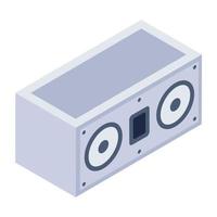 icona dell'altoparlante stereo nel design isometrico vettore
