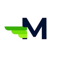 lettera iniziale astratta m logo monogramma ala e striscia. utilizzabile per loghi aziendali e di branding. vettore