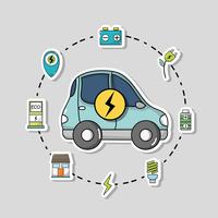 auto elettrica con tecnologia di ricarica della batteria vettore