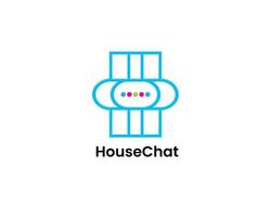 modello di vettore di progettazione di logo di chat di casa