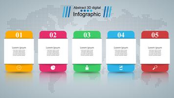 Illustrazione digitale 3D astratta Infographic. vettore