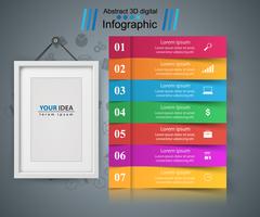 Cornice, infografica di affari di carta. Sette oggetti vettore