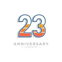Celebrazione dell'anniversario di 23 anni con batteria icona di ricarica per eventi celebrativi, matrimoni, biglietti di auguri e inviti isolati su sfondo bianco vettore